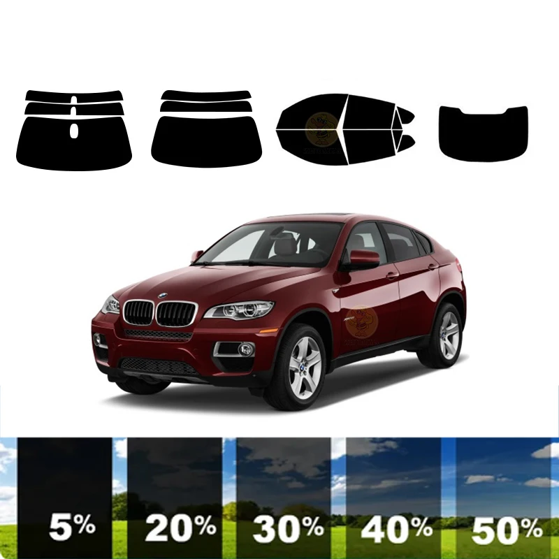 

precut Removable Window Tint Film For Car 100% UVR 5%-35%VLT Heat Insulation Carbon ﻿For BMW X6 4 DR SUV 2008-2014