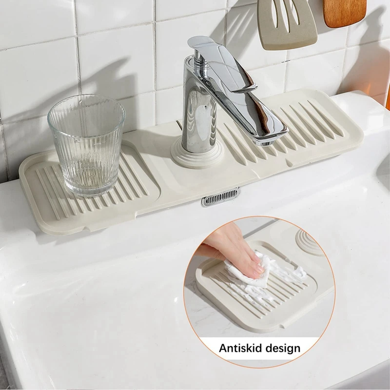 Tappetino per rubinetto lavello in silicone caldo Lavello da cucina Paraspruzzi Maniglia per rubinetto Vassoio raccogligocce per bancone bagno cucina