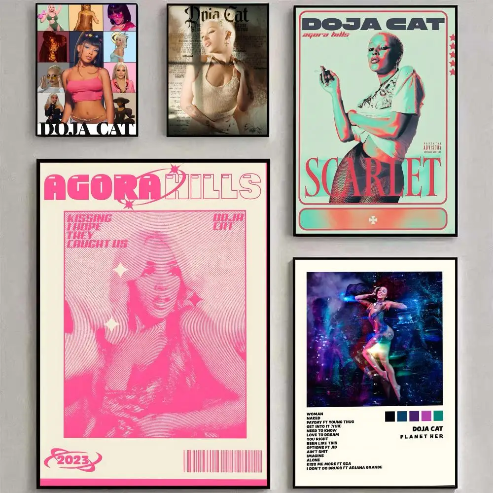 Newly Pop Rapper Doja Cat Single Poster Poster Waterproof HD Wall Art Decal Self-Adhesive Aesthetic Decor For Home Living