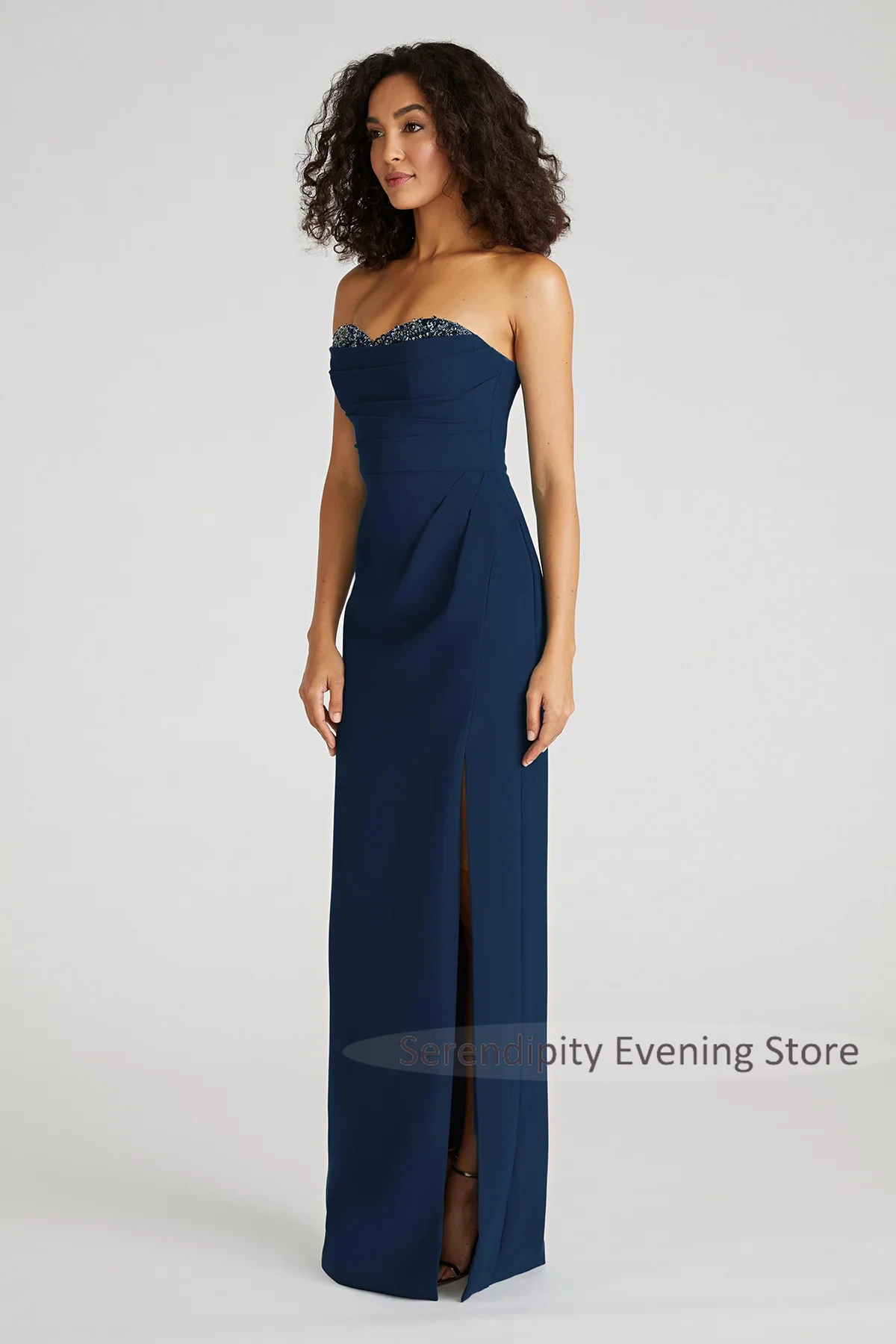 فستان سهرة مطرز لضيوف حفل الزفاف، فستان أنيق لأم العروس للنساء على شكل قلب بطول الأرض #3