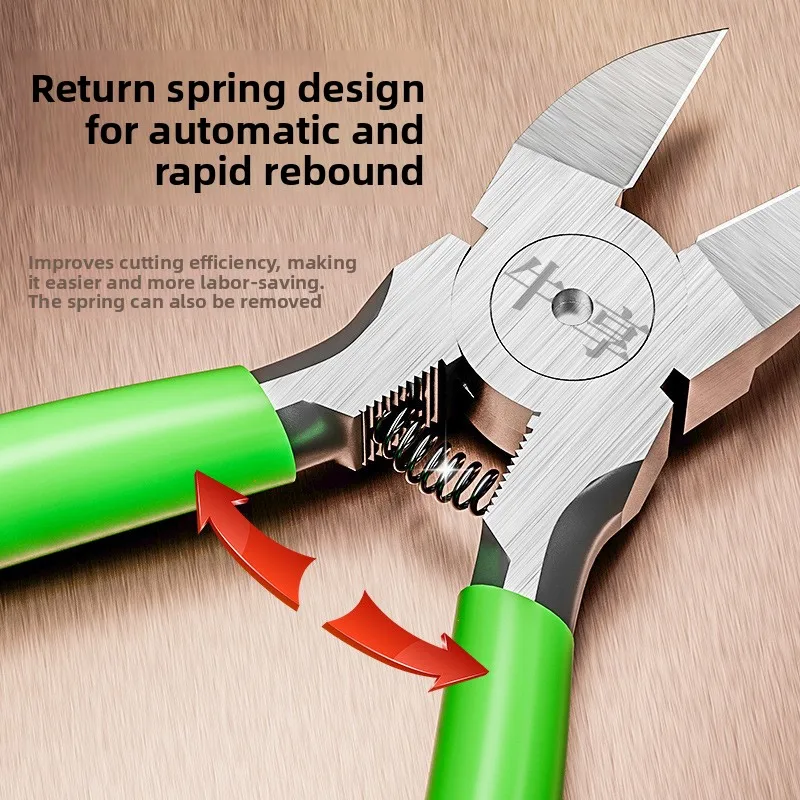 Industrial Thin‑Jaw Flush‑Cut Pliers, High‑Carbon‑Steel Wire‑Cutting Nippers, 5 Inch 6 Inch Maintenance Hand‑