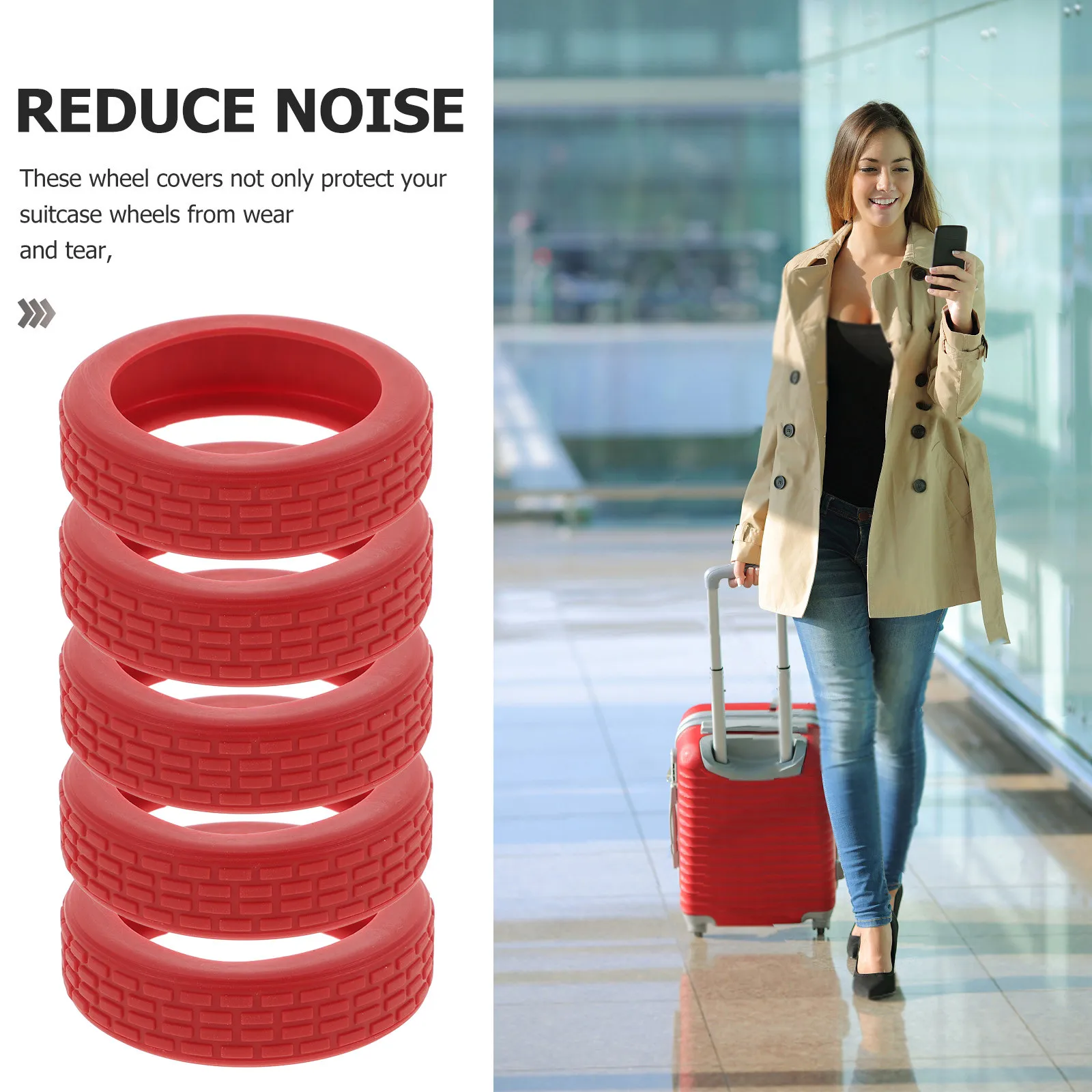 

Набор из 8 силиконовых защитных чехлов для колес чемоданов, противоскользящие, шумопоглощающие, сменные