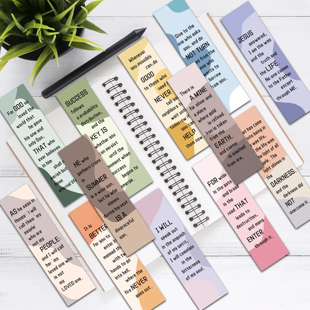 

30pcs Simple Jesus Bible Verse Paper Bookmarks Student Reader Book Page Marking Library Office Journal Page Markers