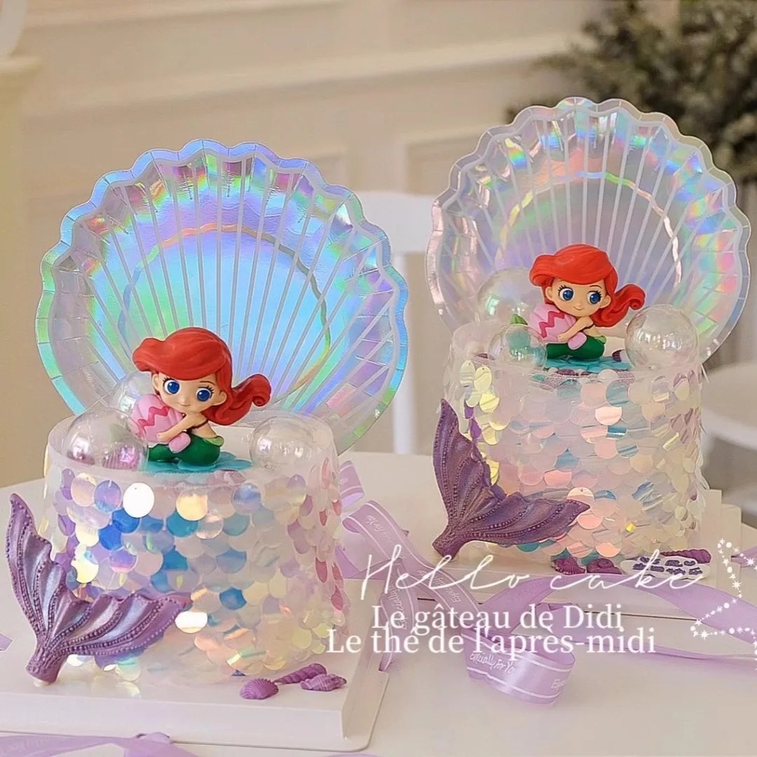 Mermaid Princess Cake Topper Seashell Coral Seaweed Girls Years Old Birthday Party Marine Theme Cake Decorations for Baby Shower