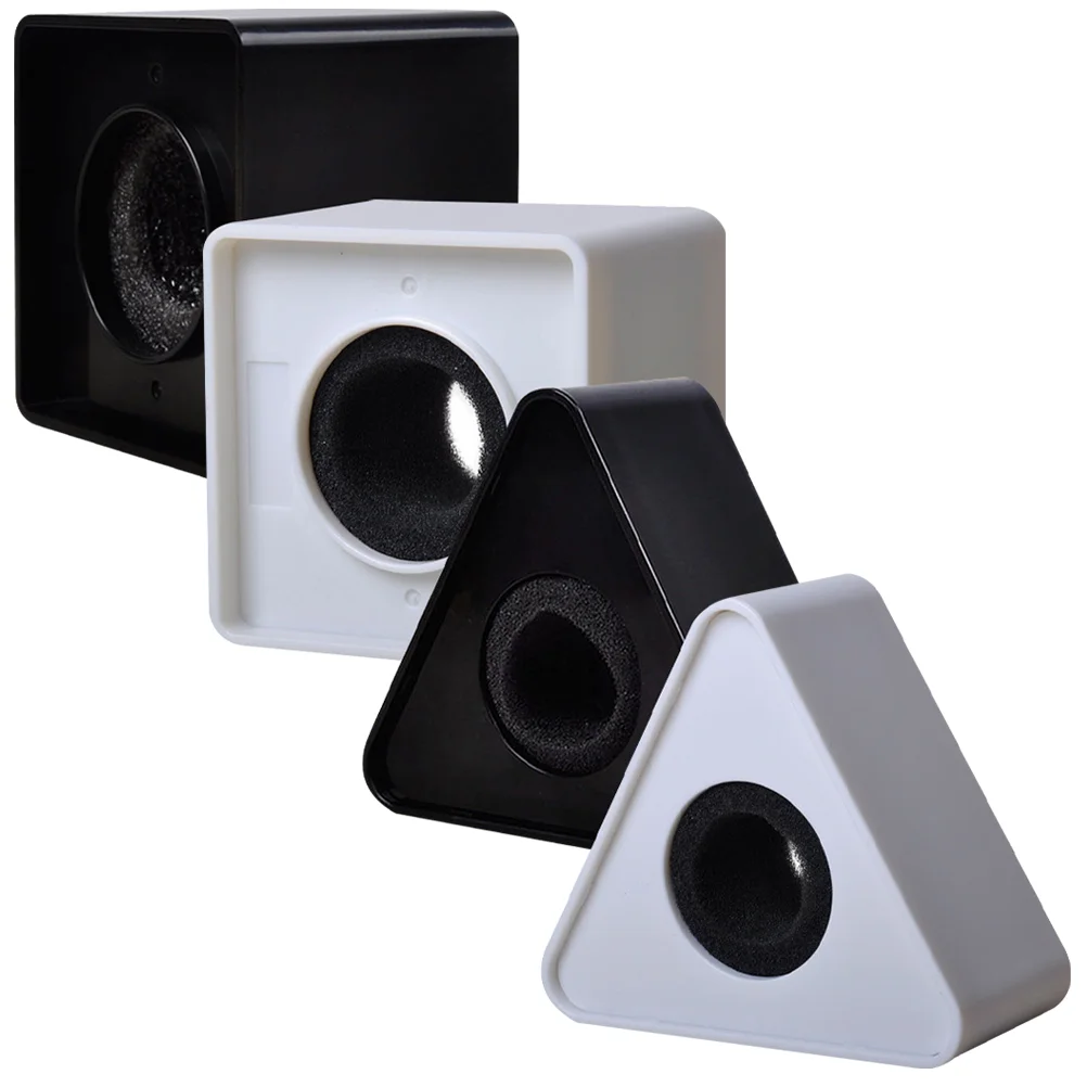 

4 Pcs Black and White 4pcs Mic Flag Cube Wireless Station Microphones Logo Cover Abs Mini Old Customers