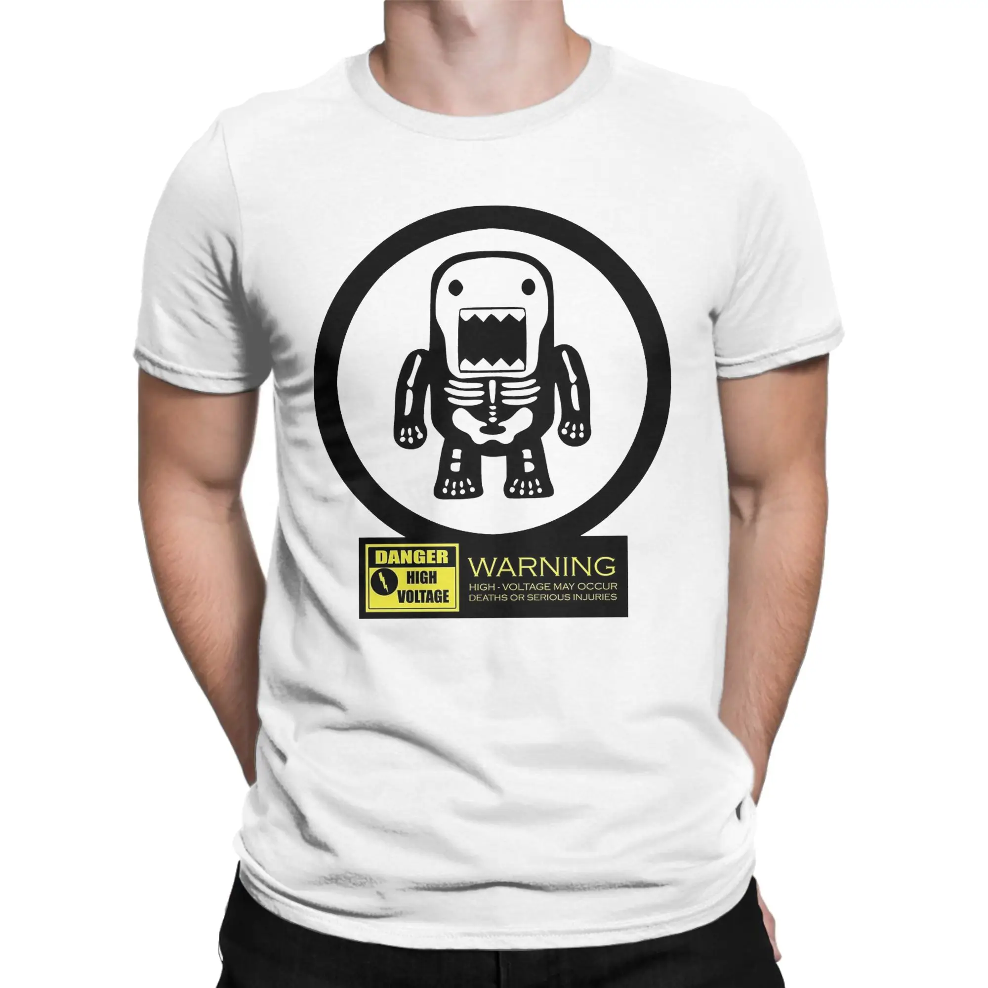 Domo Kun Doll High Voltage T-Shirt Men  Funny Cotton Tees Crewneck Short Sleeve T Shirt Plus Size Clothing