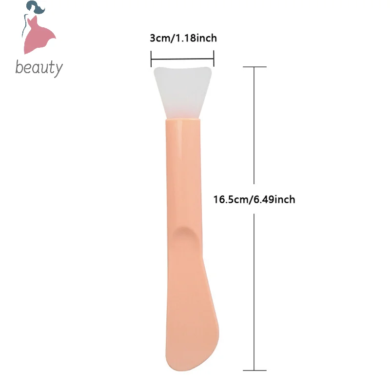 Cepillo de silicona para mascarilla Facial, cabezal suave con raspador, cepillo de película de barro integrado de doble uso, herramienta de belleza de ajuste de película DIY