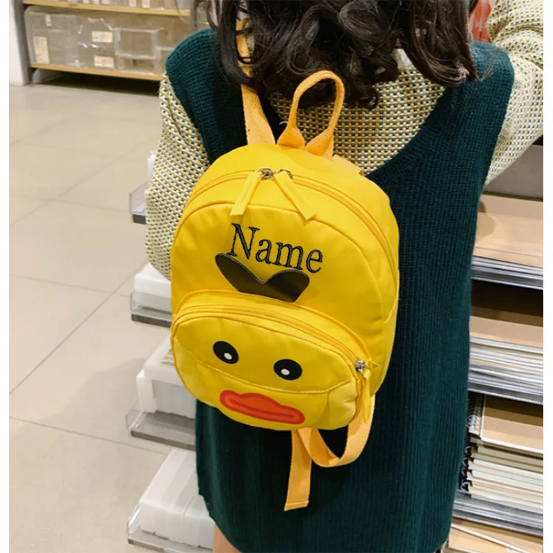 

Customized Name Children's Backpack New 1-3 Grade Elementary School Bag Cartoon Animal Print Load Reducing Backpack