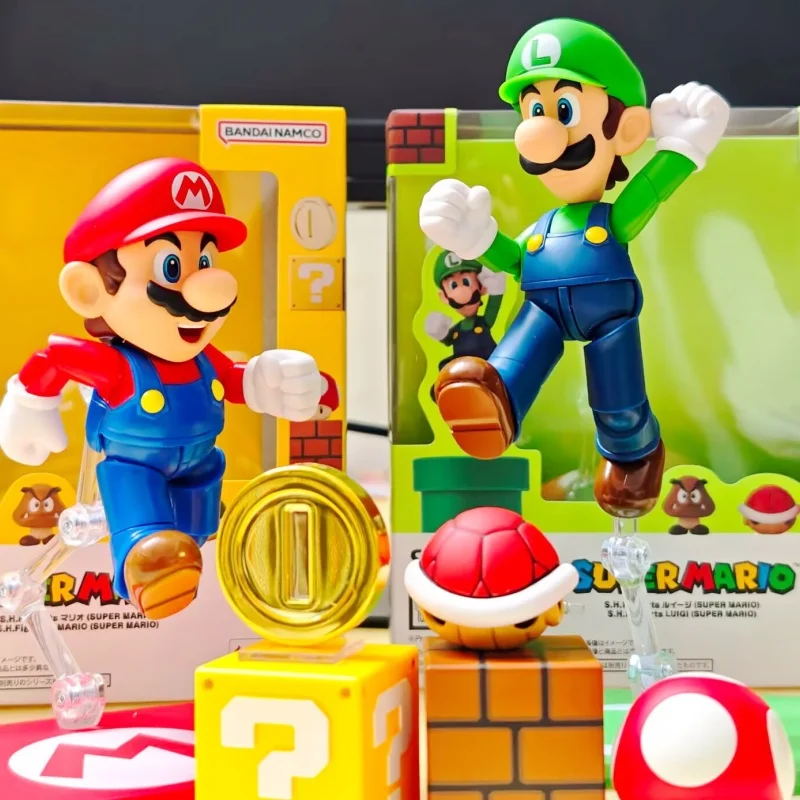 

New Hot Genuine Bandai Super Mario Model Kit SHF Mario Anime Action Figure Collection Finished Model Boys Toys Birthday Gifts