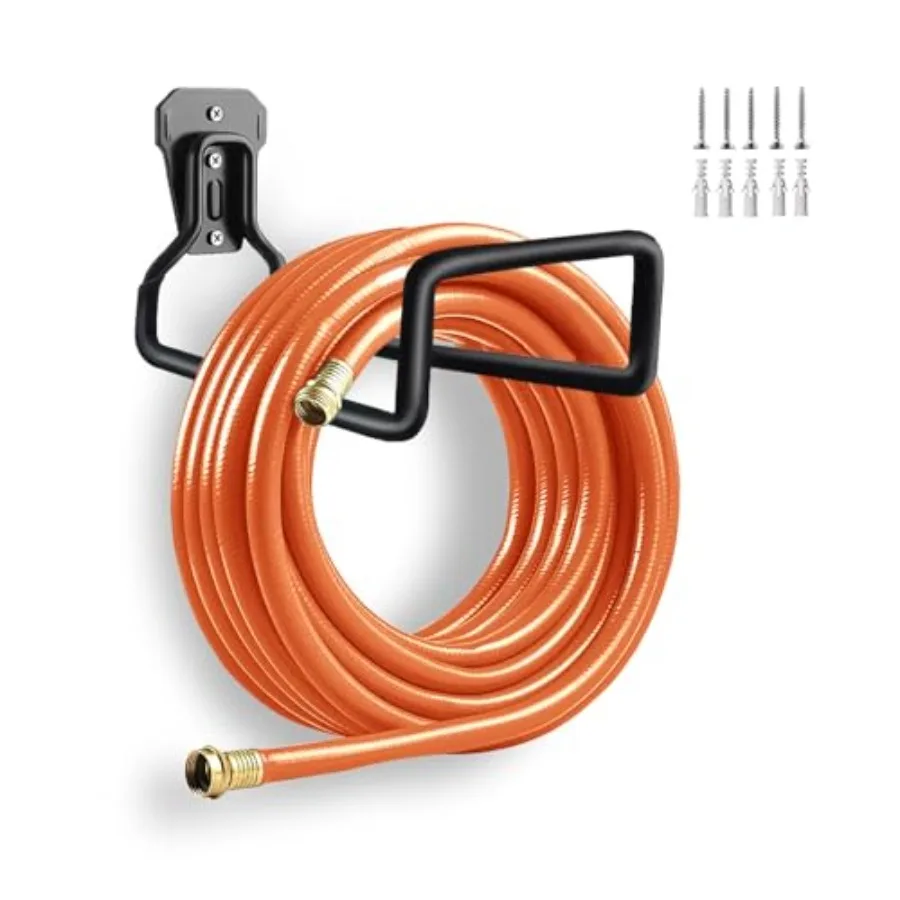Hose Hanger Wall Mount, Garden Hose Holder Heavy Duty Metal Hose Hanger for Water Hose Storage, Rust-Resistant Outdoor Organize