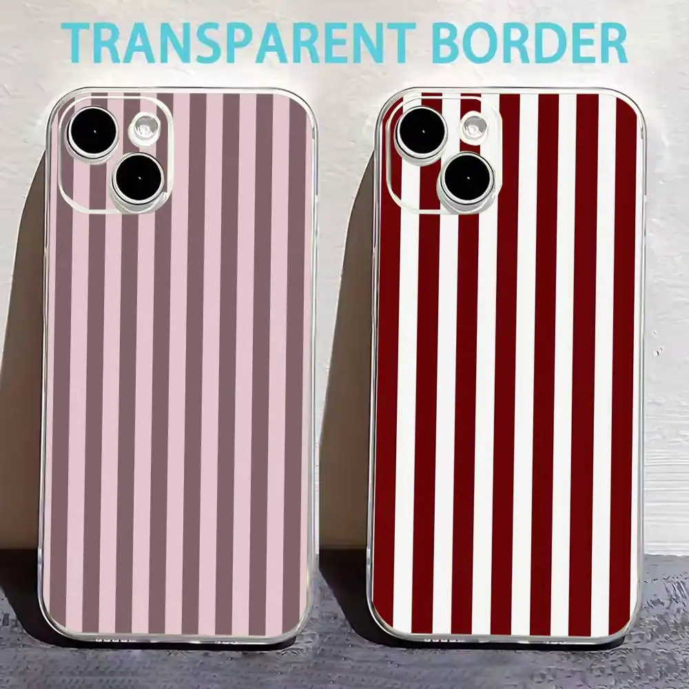 

Stripe pattern Phone Case For iPhone17,16,15,14,13,12,11 Plus,Pro Max Soft Transparent Cover