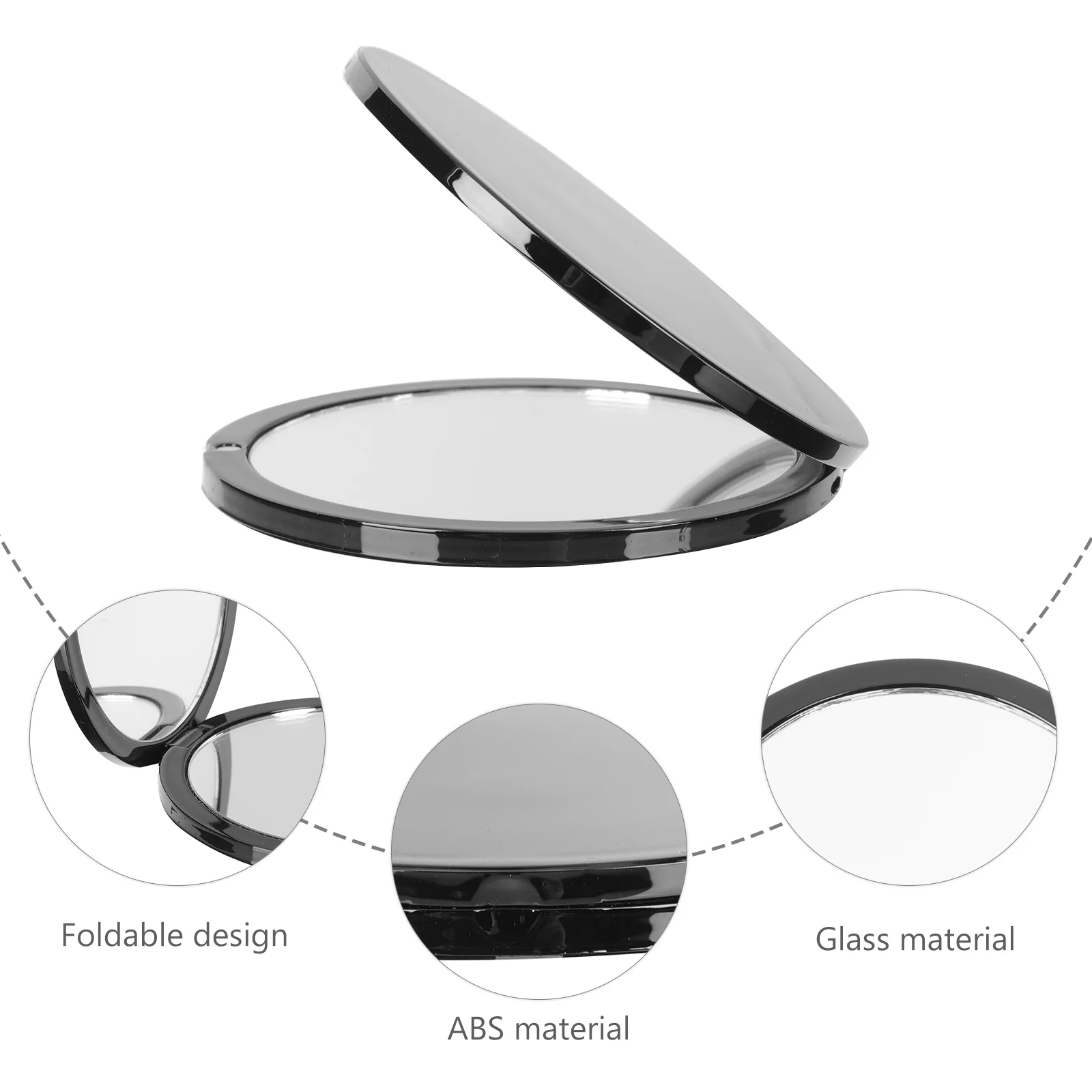 여성용 양면 메이크업 거울, 여행용 휴대용 접이식 포켓 컴팩트, Abs 내구성
