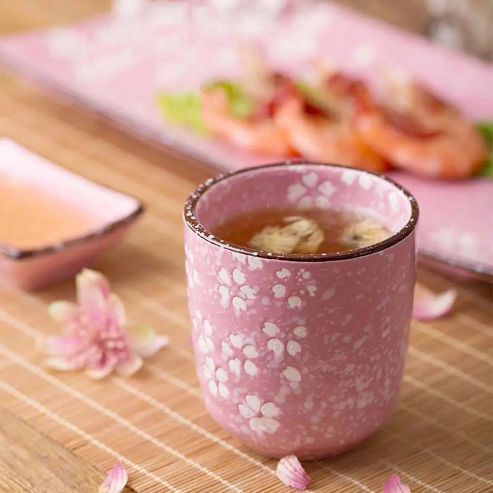 Japanese Style Creative Ceramic Sakura Flower Teaware Drinkware Water Cup Pottery Cup Teacup