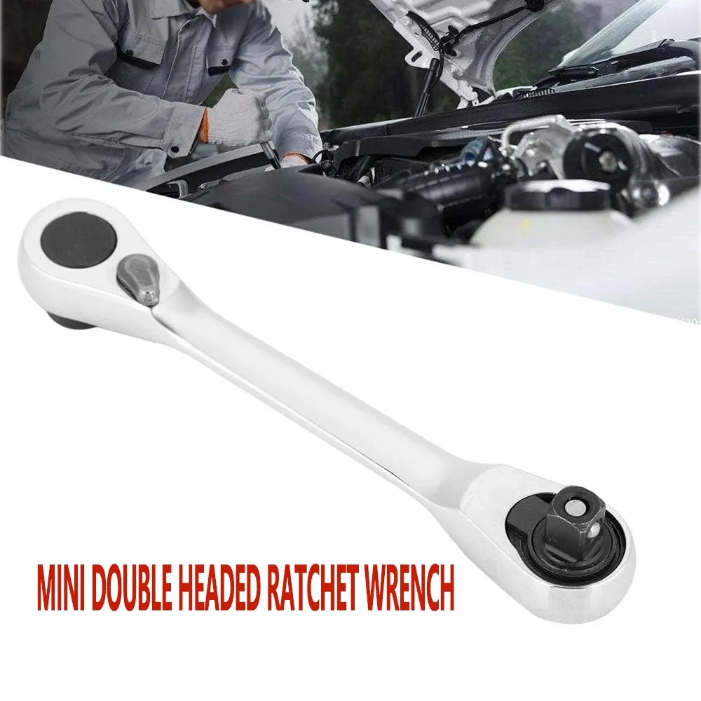 1 pcs Mini Double Headed Ratchet Wrench Drive Socket Screwdriver Bit Driver Quick Release Ratchet Wrench Hand Tools