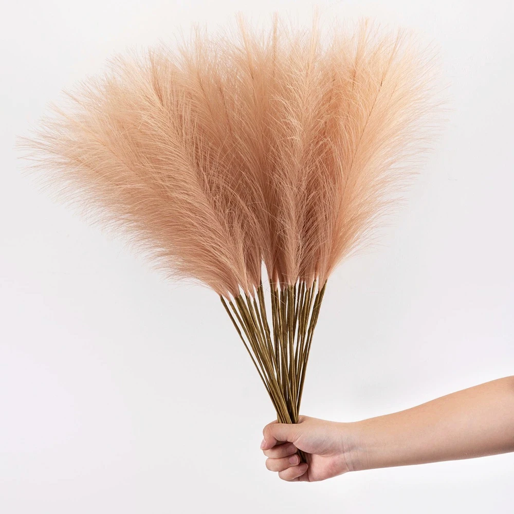 

Faux Pampas Grass Decor 10/18 Stems 56.5cm Short Artificial Pampas Grass Aesthetic. Boho Decor for Home Living Room