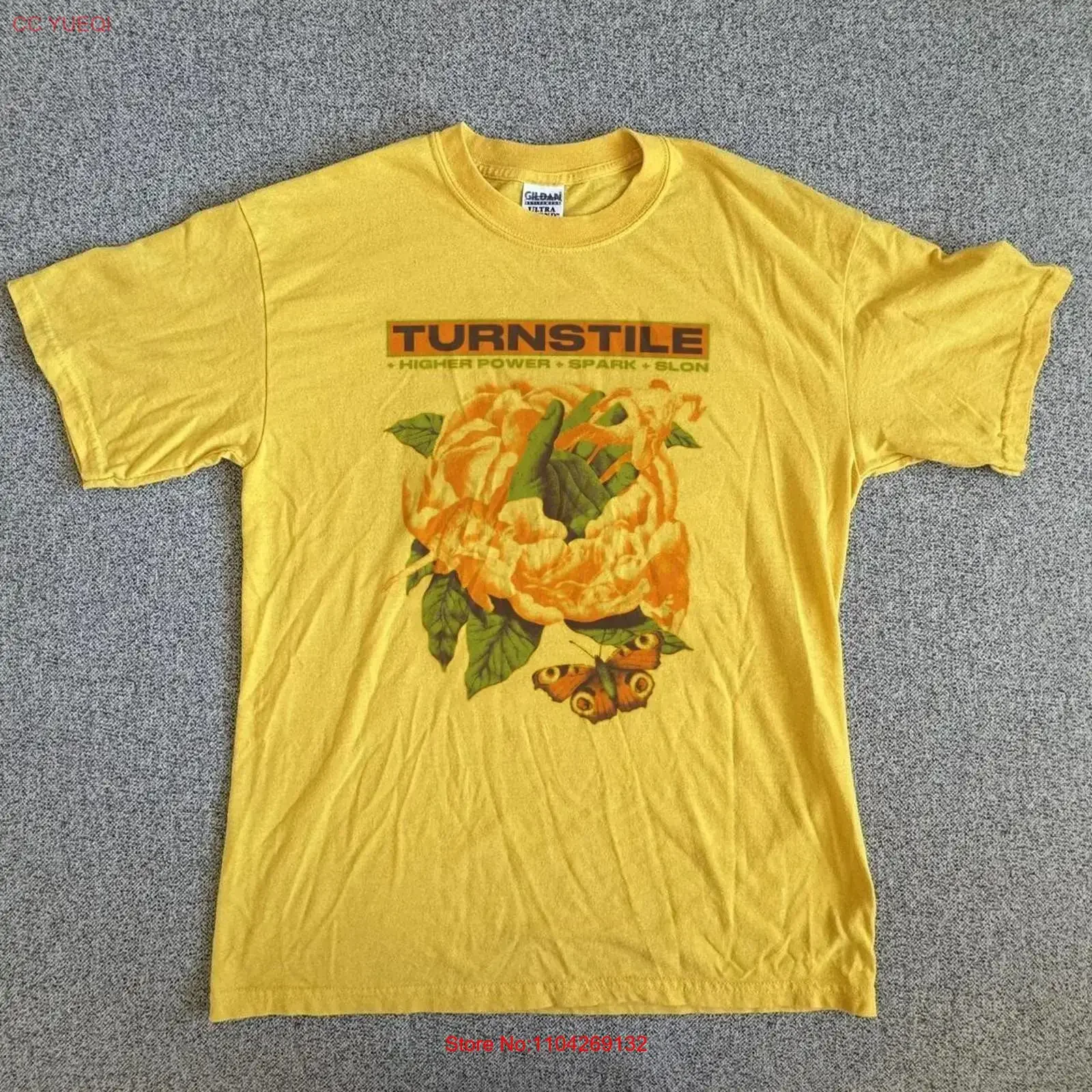 Vintage Turnstile rock music band short sleeve daisy color shirt KV34863 vintage Washed Stretched Casual Versatile streetwear
