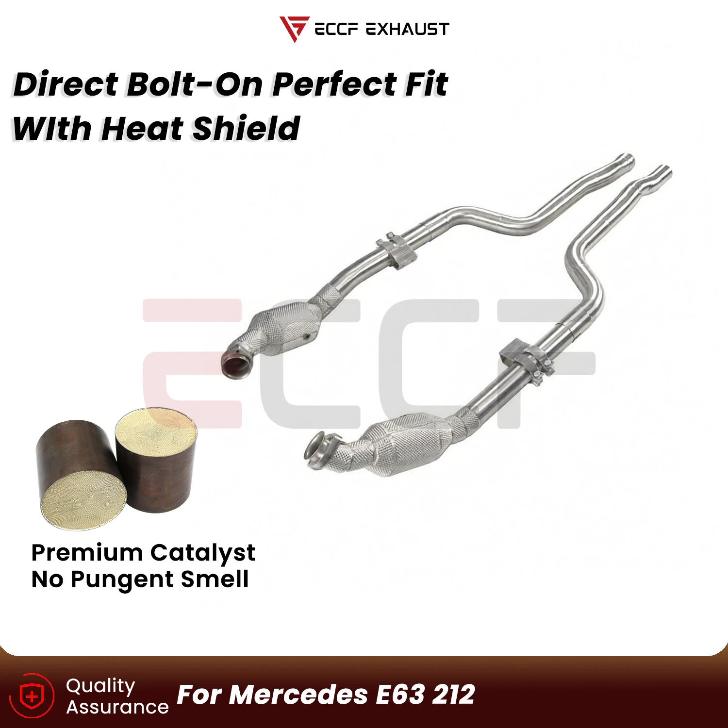 

Sporty Downpipe With Heat Shield For Mercedes E63 212 Aggressive Exhaust Sound Plug and Play Upgrade Performance