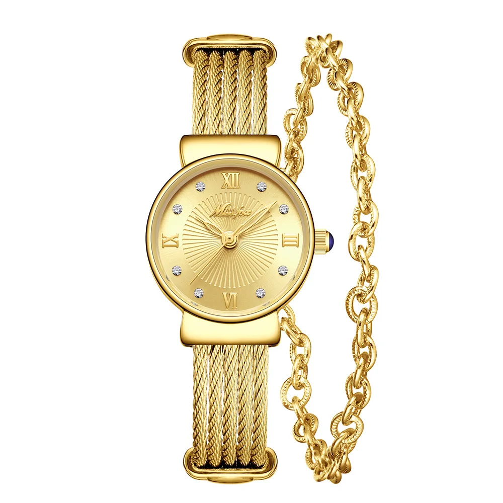 

Top Brand Luxury Gold Bracelet Design Watch for Women Vintage Premium Waterproof Quartz Business Watch with Box Montres Femmes