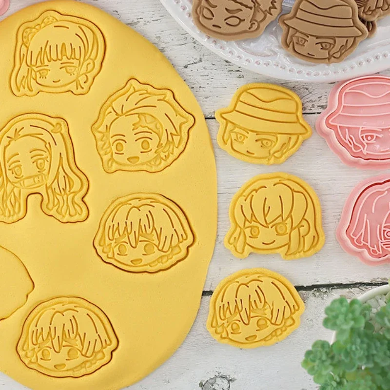 Demon Slayer Cake Cookie Cutter Set Tanjirou Nezuko DIY 3D Baking Mould Cookie Tools Set Kitchen Waffle Bakeware Biscuit Gadgets