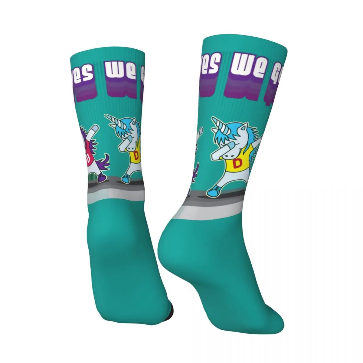 Happy Funny Men's Compression Socks Unicorn Retro Harajuku Hip Pop Young Street Culture Fashion Breaking Casual Crew Sock