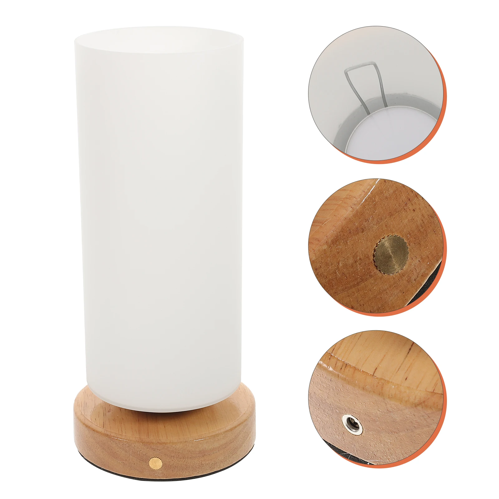

Touch Dimmable Night Lamp Glass Wood Shade Simple Desk Bedroom Living Room Table Small Space Vase Lamps Unique