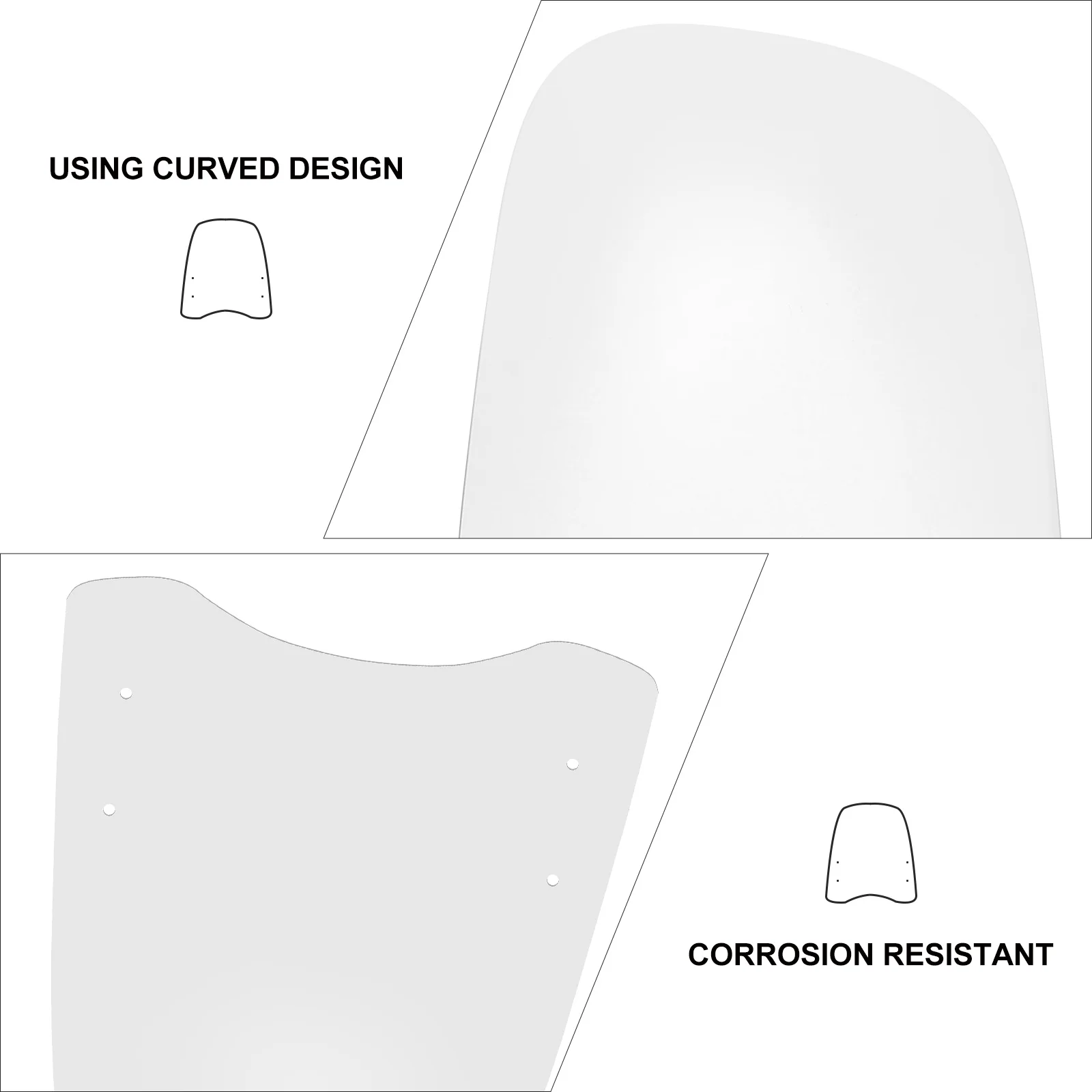 

Clear Universal Motorcycle Windscreen Pc Scooter Windshield Wind Deflector Windproof Protector Cold Resistant Durable