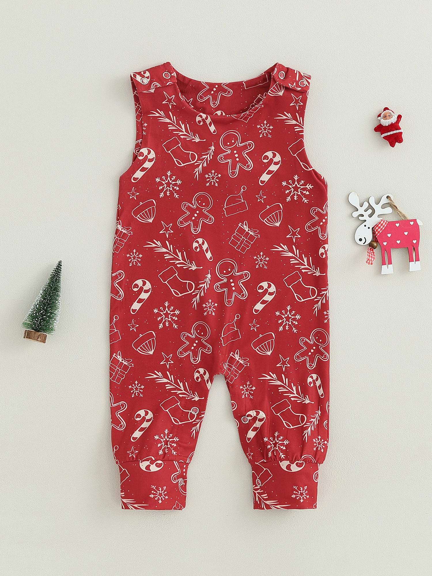 

Christmas Baby Girls Boys Outfit Snowflake Gift Box Hat Pattern Jumpsuit Xmas Romper Bodysuits for Festive