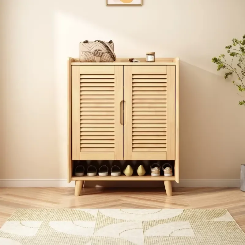 Modern Wooden Shoe Storage Cabinet for Living Room Apartment Hotel Mall Home Furniture with Durable Design