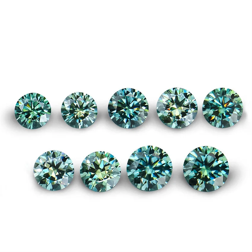 Tbestone-Diamants cultivés en laboratoire ronds, Moissanite de couleur adt, Charbon, Rose, Vert, Noir, Bijoux fins brillants, 0.5-3ct