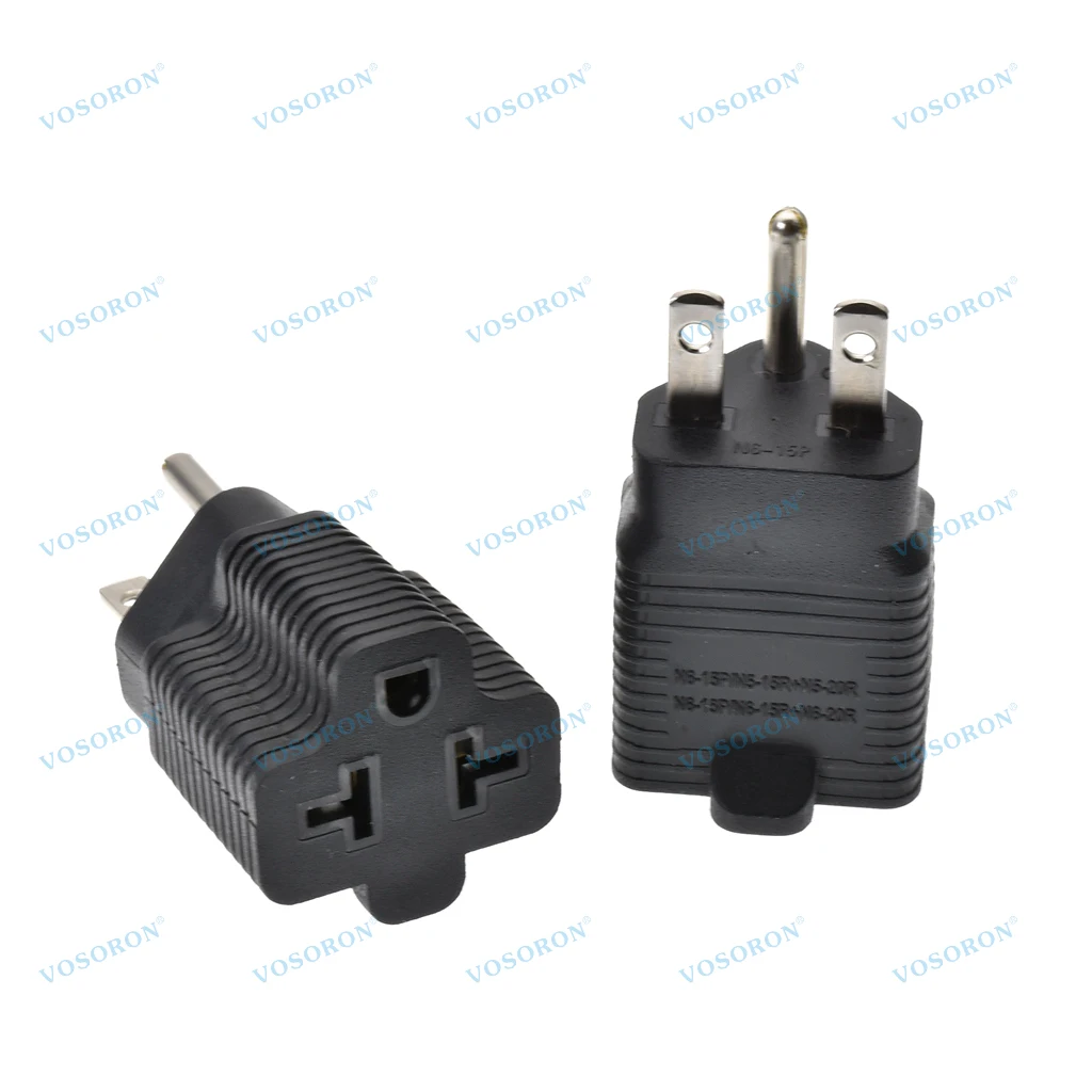 Adaptador de CA hembra de peine 6-15P a 6-15R, 6-15P macho a Nema 6-15/20R, adaptador de corriente CA de 15 amperios 250V a 20 amperios, 6-15P a 6-20R