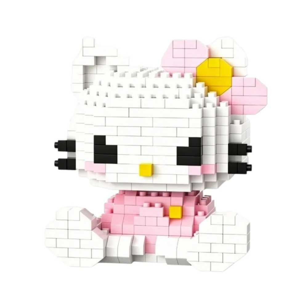 Sanrio Hello Kitty Kuromi My Melody Cinnamoroll Bausteine Cartoon-Figuren Ziegel Kinder-Bauspielzeug Modell Geschenk