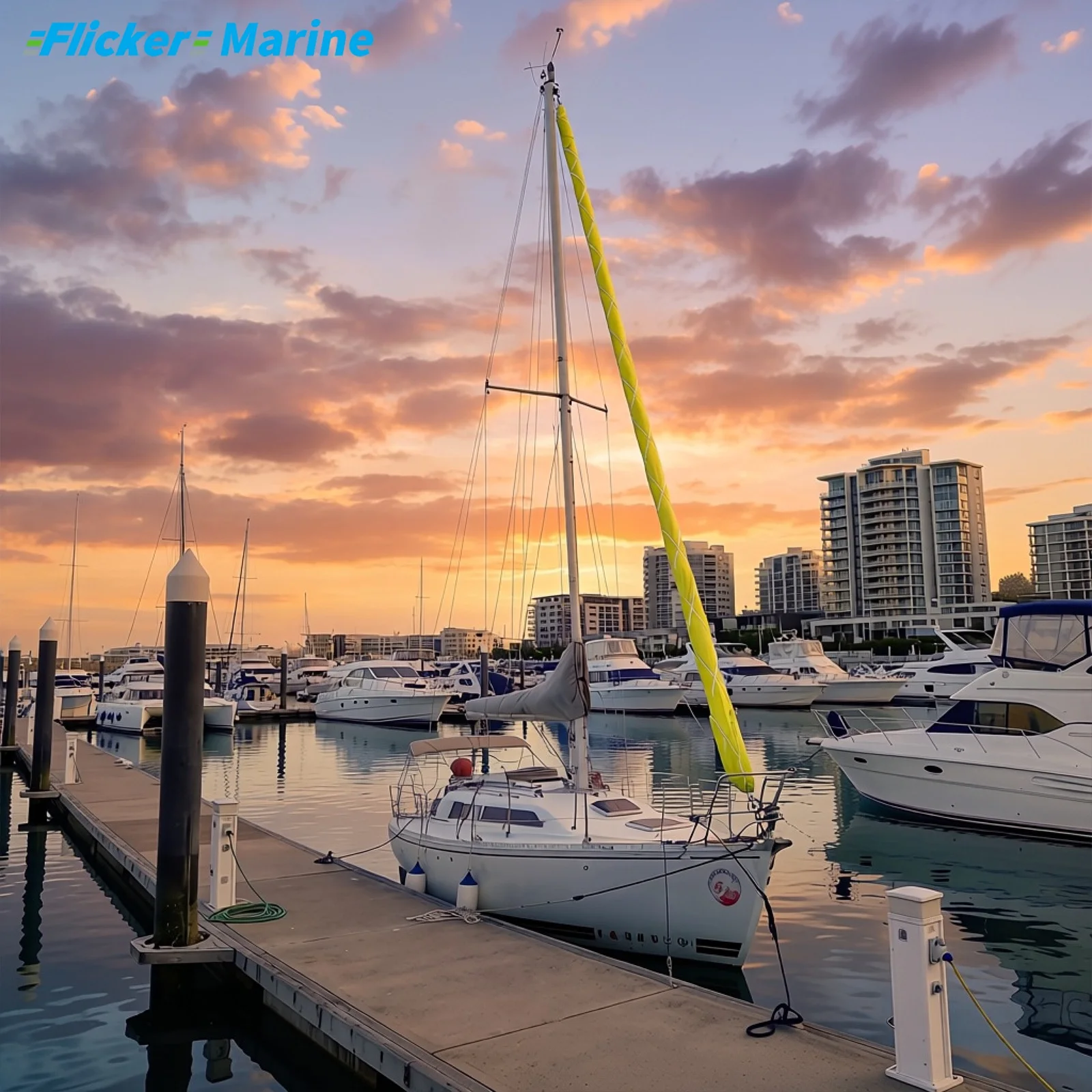 Compatible with Jib Sail Cover, Red, Multiple Sizes Available, FLICKER MARINE Manufacturer, UV Resistant Durable Fabric