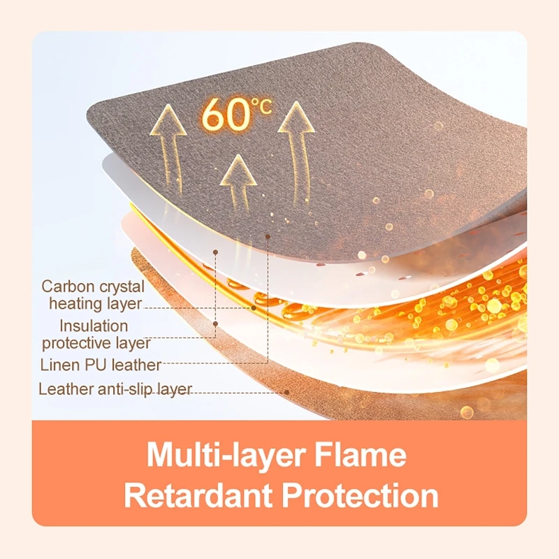 Mouse pad aquecido com interruptor de exibição digital inteligente, mouse pad de escrita, controle de temperatura de cinco níveis, almofada de aquecimento de mesa de escritório