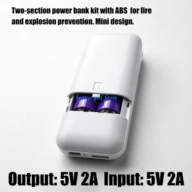 C7AB NonWeldable 18650 Powerbank DIY Case With Push Open Lid Holds 2 Batteries