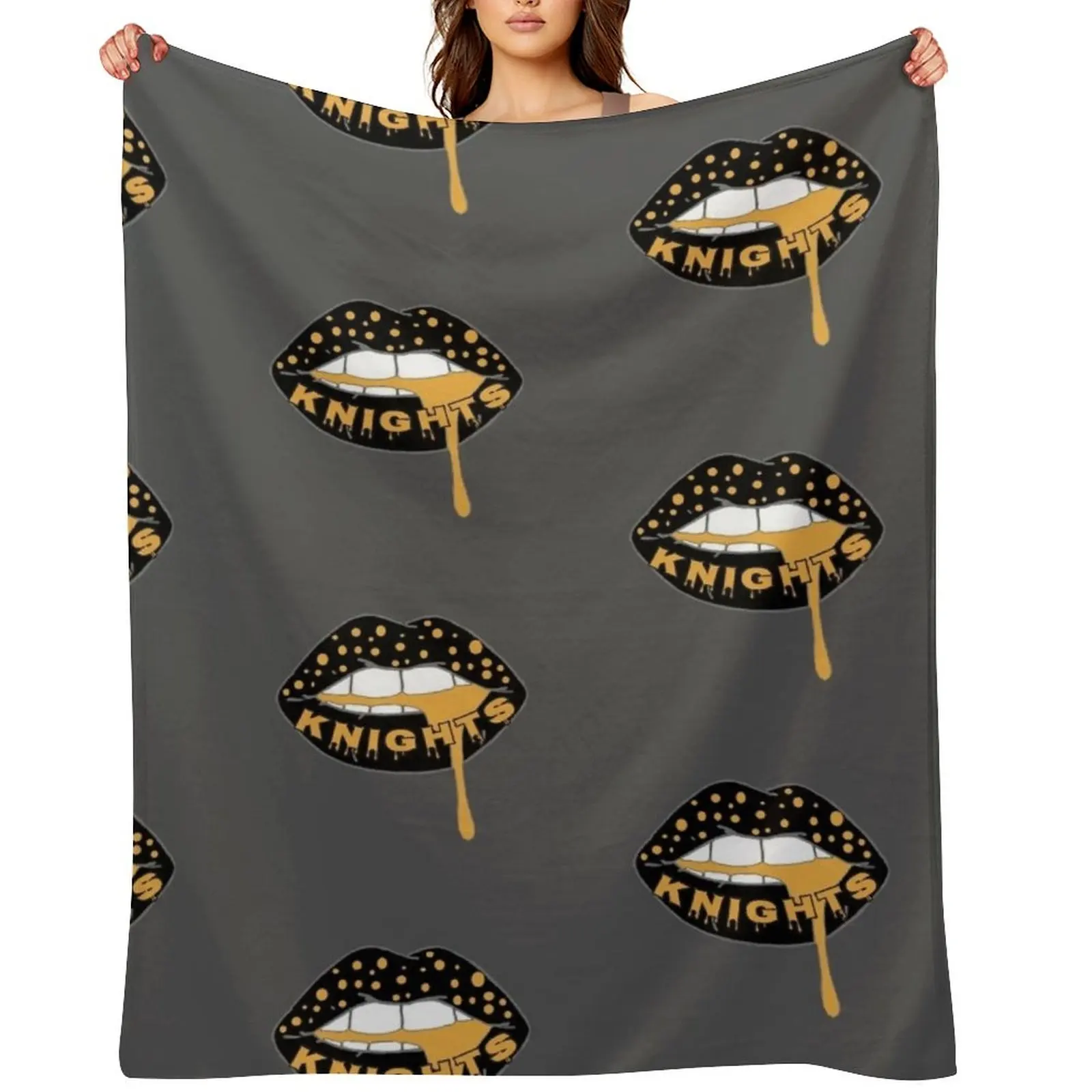 

UCF Knights Lips Throw Blanket Blankets For Sofas Luxury Brand Soft Beds Flannel Blankets