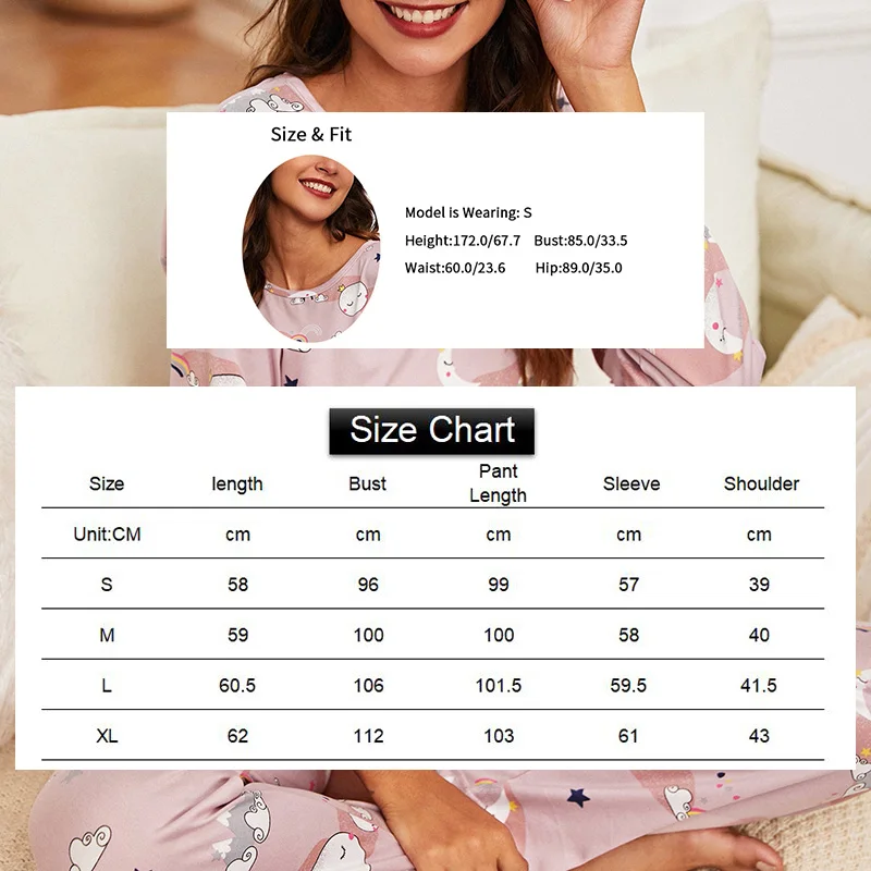 Women Pajama Set Long Sleeve Shirt And Trousers Sleepwear With Eye Mask Soft Loungewear Autumn Nightwear Cartoon Print Pyjamas