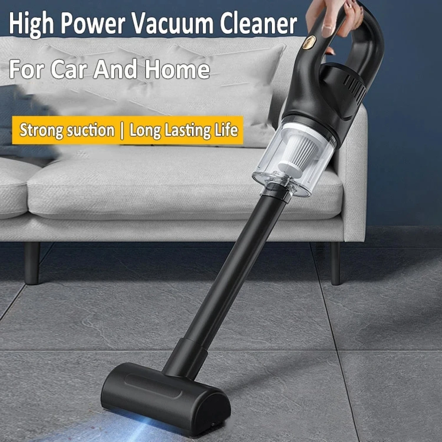 

Powerful Cordless Handheld Chargeable Auto Mini Vacuum Cleaner, Wireless 60000PA Car Vacuum Cleaner for Pet Hair Suction and Dus