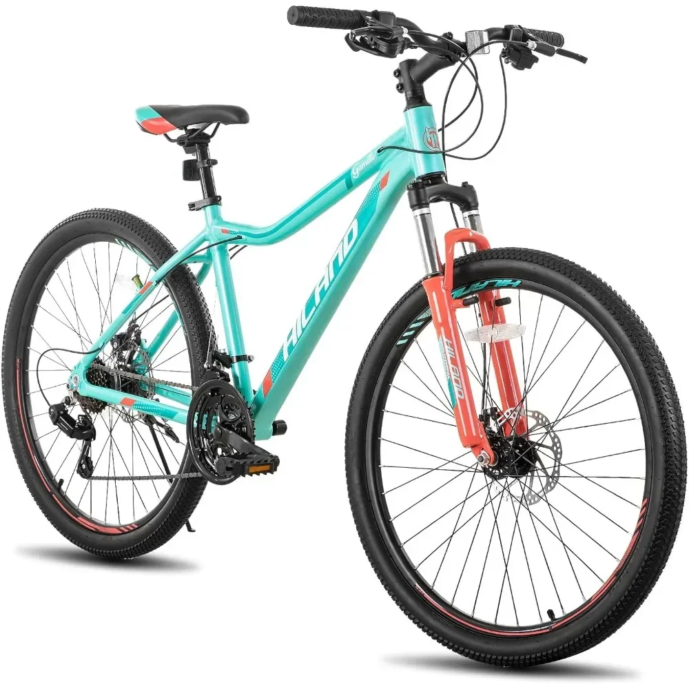 26 Inch Mountain Bike for Women Girl, 7/21 Speed with Lock-Out Suspension Fork, Aluminum Frame MTB, Adult Womens Mens Bicycle