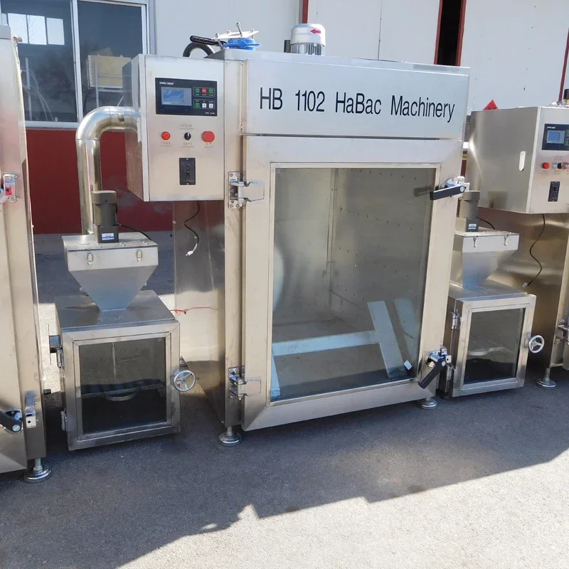 Steam Heating Meat Sausage Baking Machine Bacon Smoker Different Capacity Smoked Furnace With Trolley Meat Steam Fish Smoke Oven