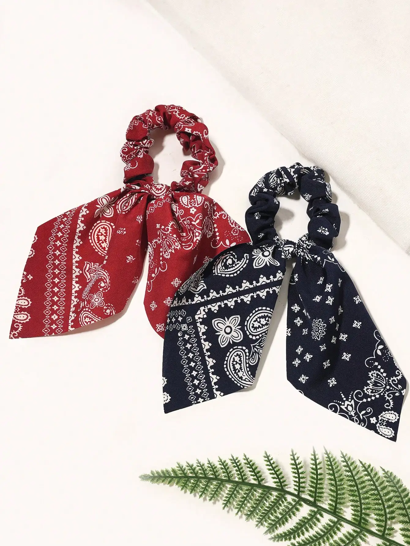 2 قطعة/المجموعة البوهيمي نمط بيزلي الشعر Scrunchie وربطة شعر، ربطة شعر، إكسسوارات الشعر، أصحاب ذيل الحصان، مطاط الشعر، فرك الشعر