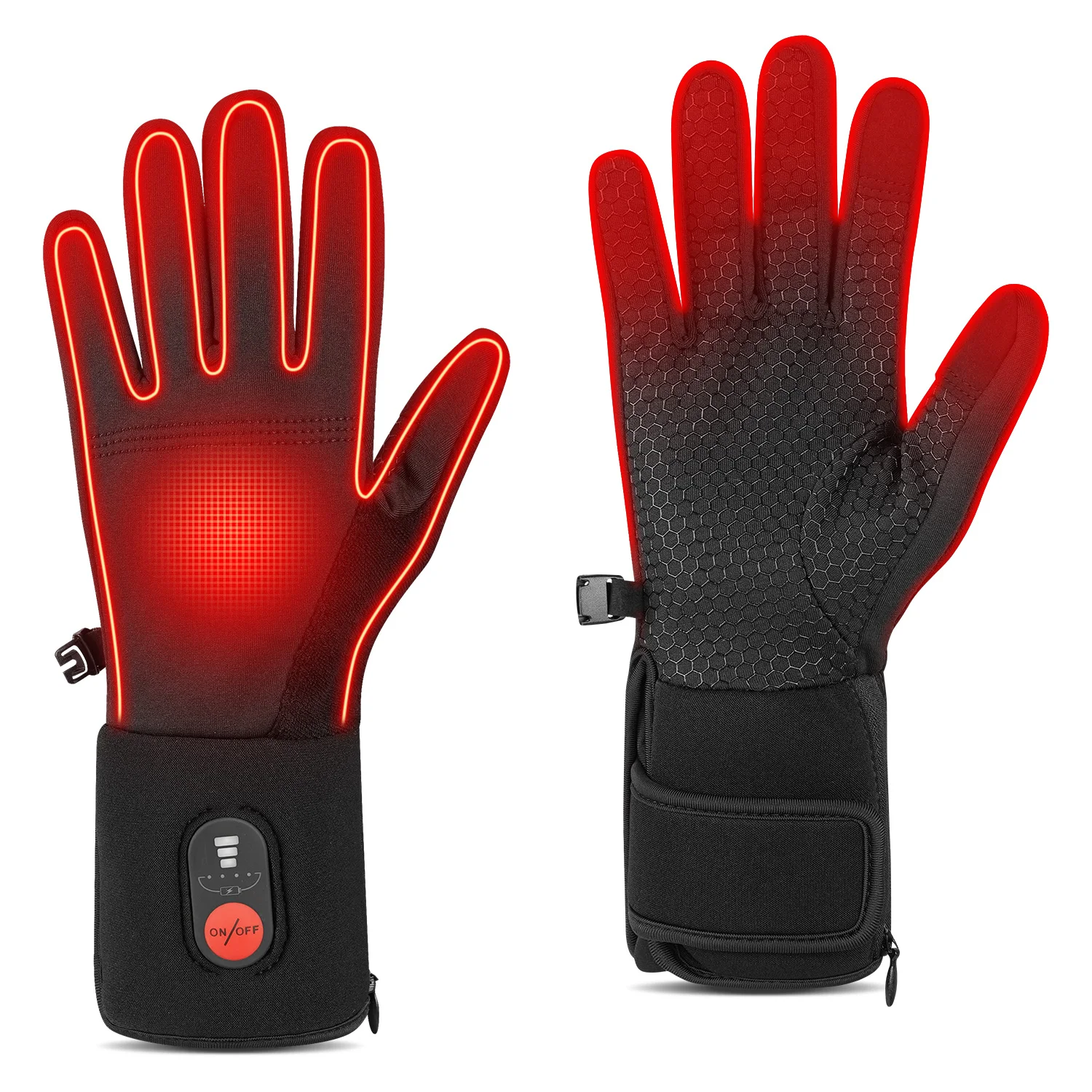 Custom Waterproof Thermal Winter Rechargeable Battery Heating Glove Touch Screen Other Sports Racing Electric Heated Ski Gloves