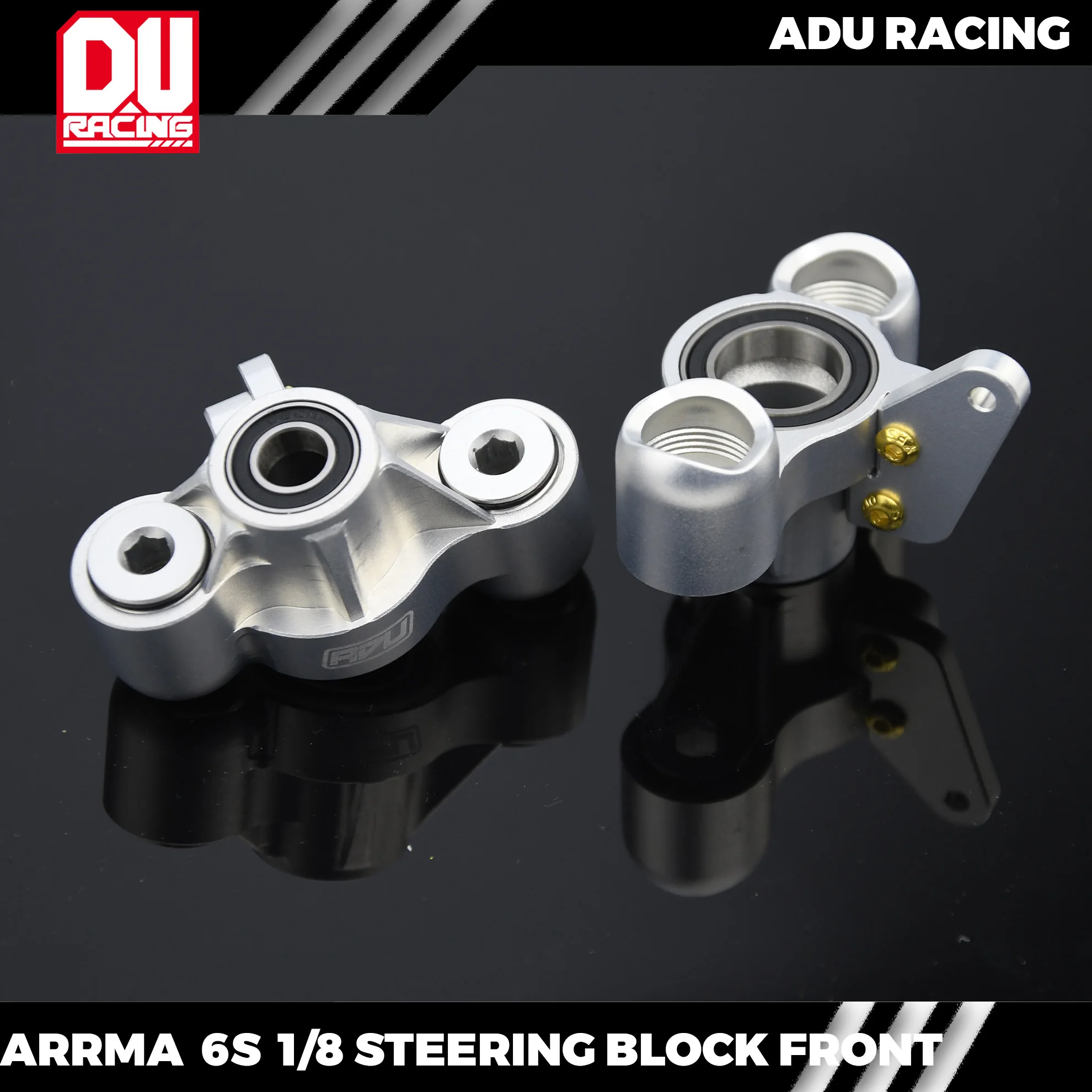 ADU Racing STEERING BLOCK FRONT CNC 7075 T6 ALUMINUM FOR ARRMA 6S OUTCAST KRATON