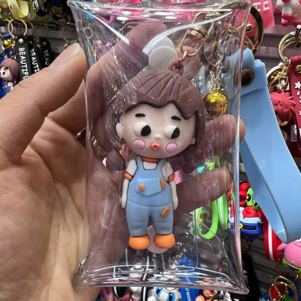 

Dustproof Anime Doll Display Bag with Metal Buckle Multiple Sizes Doll Storage Box Keychain PVC Doll Organizer Bag