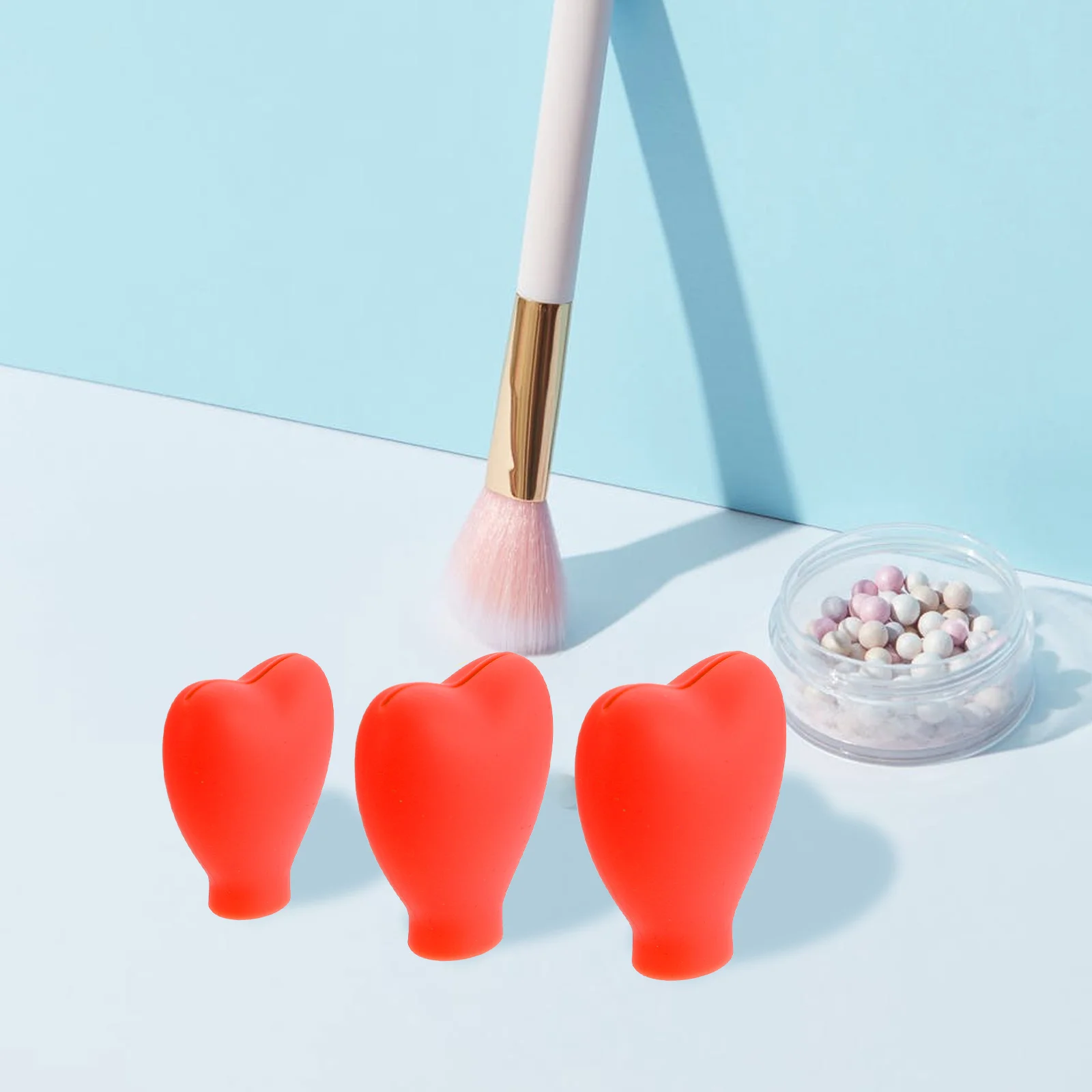 

6pcs Makeup Protective Covers Silicone Travel Dustproof Various Makeup Brush Protective Cover Sizes Cosmetics Accessories