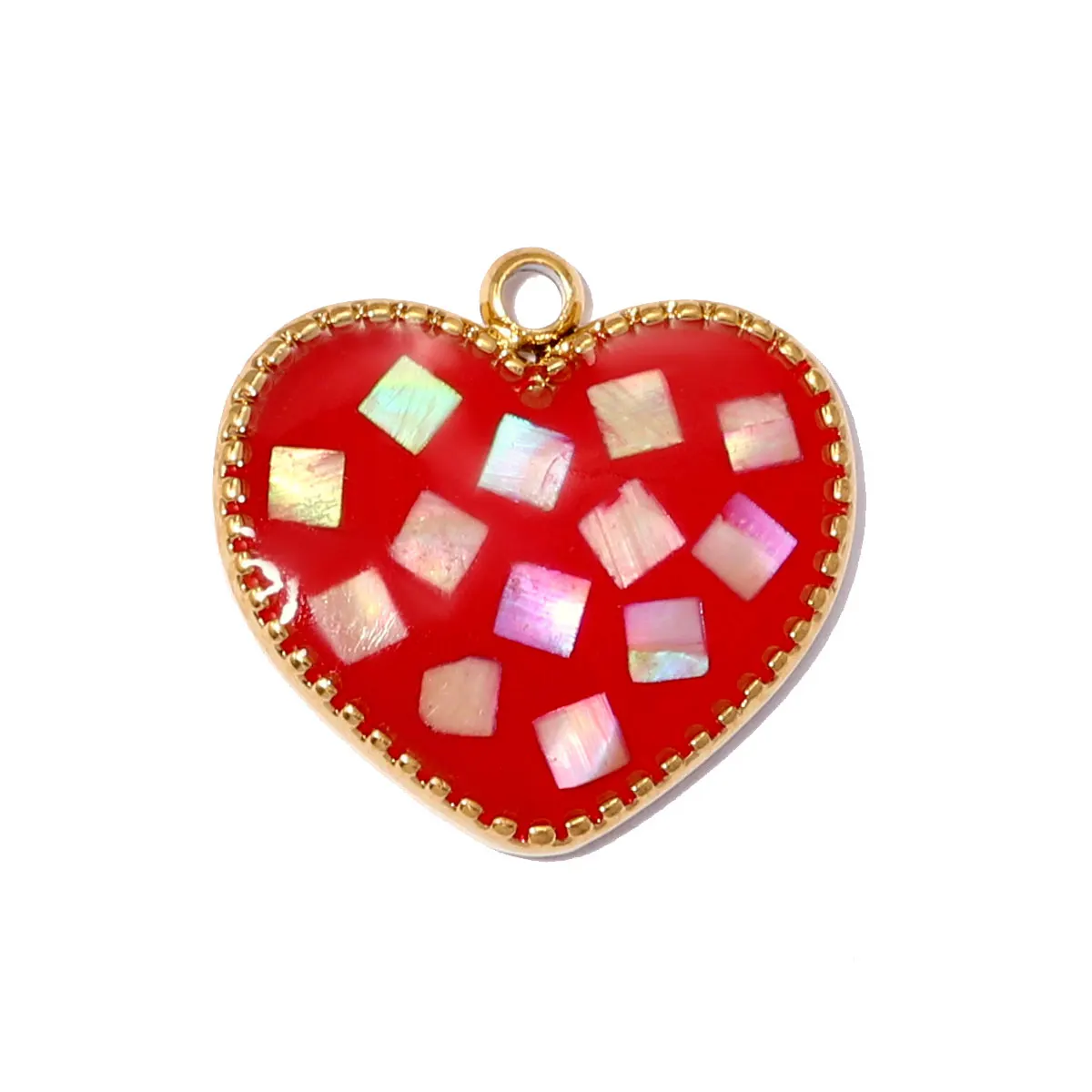 

3Pcs/Lot Stainless Steel Geometric Charms Natural Shell Heart Pendants For DIY Making Necklace Jewelry Accessory Wholesale