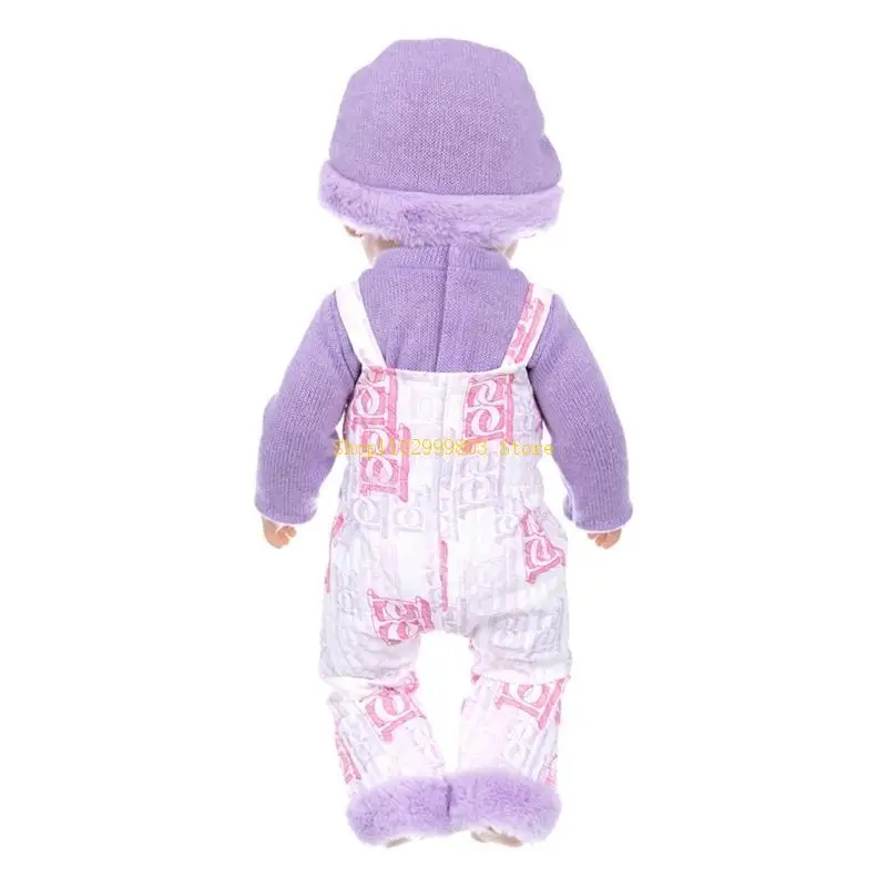 

Lovely Lavender Pajama Set for 18 Inch Dolls Features Soft Puppy Slipper J0MF