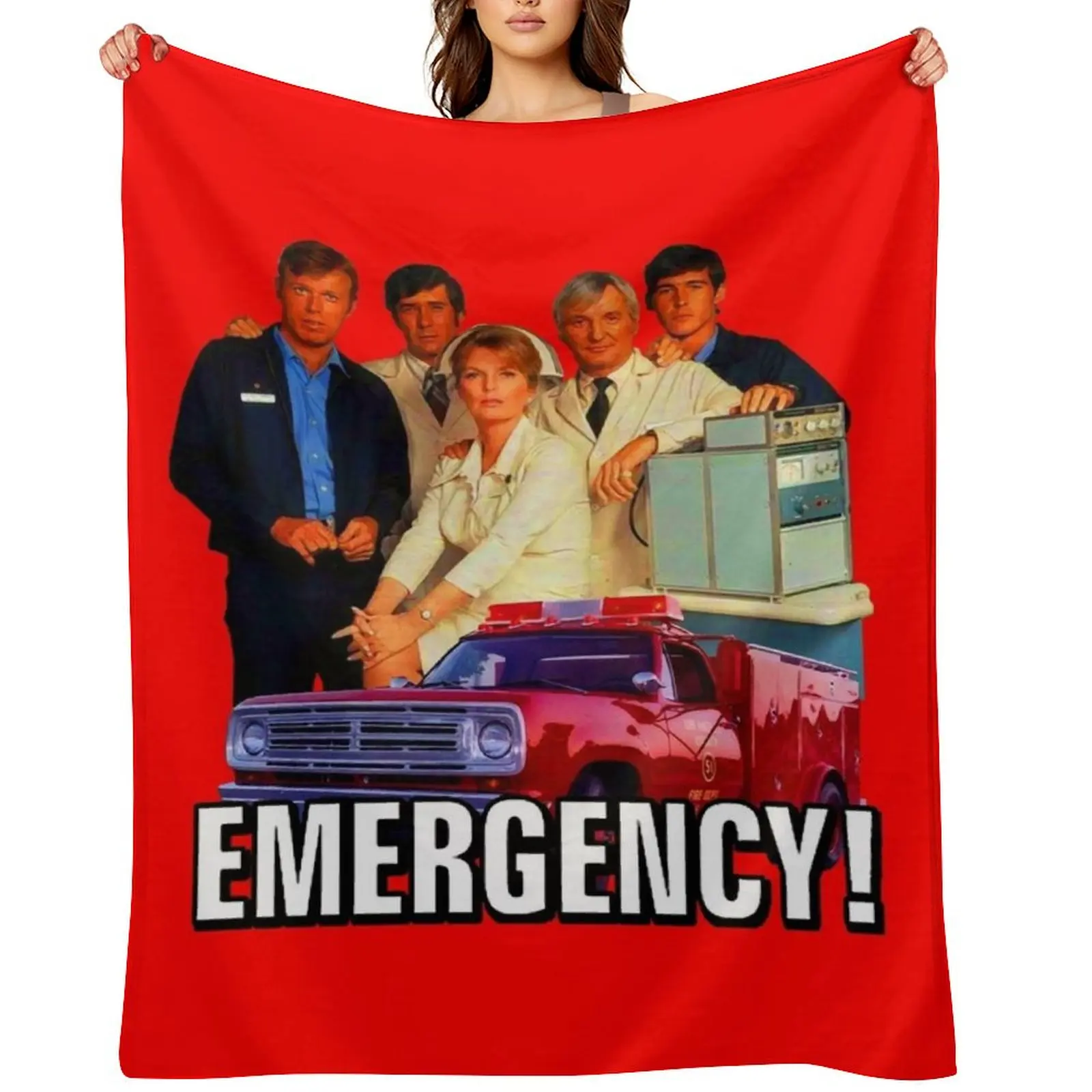 Retro Vintage 70s EMERGENCY! Cast Tribute Throw Blanket sofa bed Bed Fashionable Plaid on the sofa Furrys Blankets