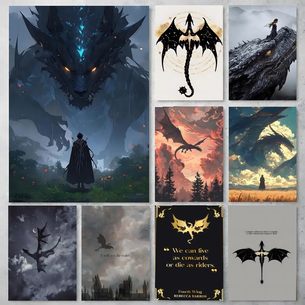 Fourth W-Wing Dragon Poster Self-adhesive Art Waterproof Paper Sticker Coffee House Bar Room Wall Decor