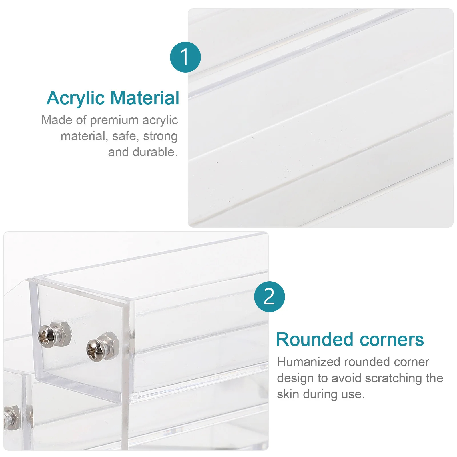 1 قطعة رف عرض أكريليك واضح متعدد الطبقات منظم طلاء الأظافر مستقر منخفض مركز الجاذبية منضدة الزينة غرفة نوم