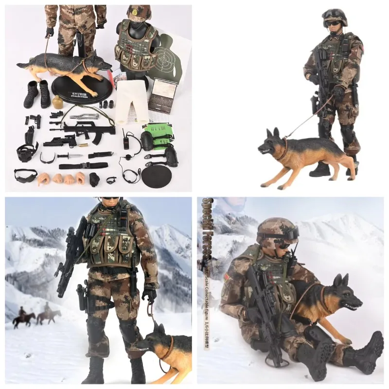 

Peace Mission 1/6 Scale Chinese Border Defense Soldiers Army Police Dog Model for 12" Simulation Action Figures Props